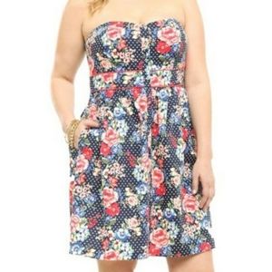 Torrid floral with polka dots dress